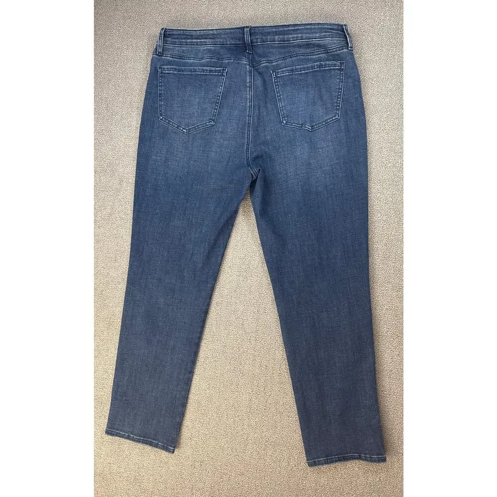 NYDJ Jeans Stella Tapered Ankle Lift‎ & Tuck Technology Medium Wash Size 12
